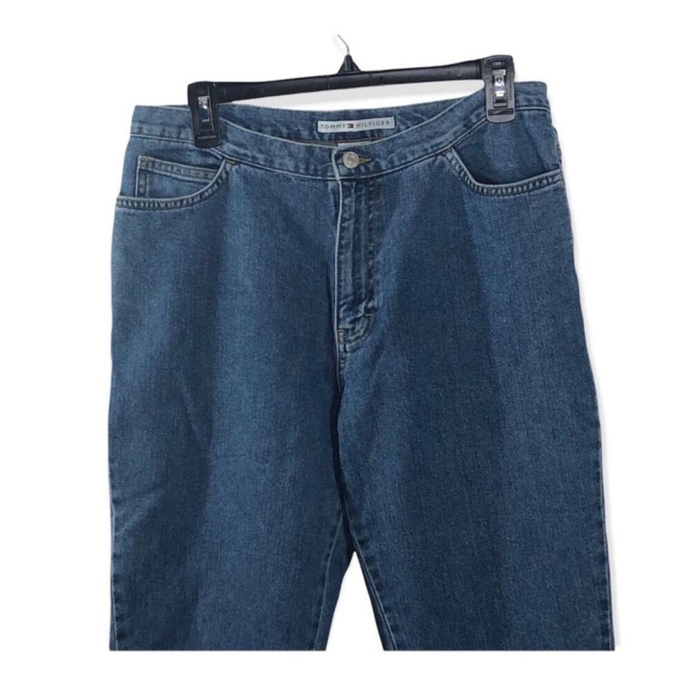 Tommy Hilfiger Vintage High-Waist Capri Mom Jeans Size 10 – Split Seam Retro - Picture 11 of 16
